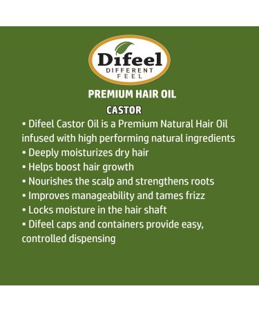Difeel Premium 99% Natural Castor Hair Oil 7.1oz - Hair Growth & Strengthener - Buy Online on GoSupps.com