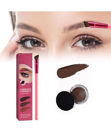 Home Eyebrow Care Kit 4D Laminated 4D Laminated Brow Home-Grooming Kit Multi-function Eyebrow Concealer Contour Brush Waterproof & Long Lasting (Dark Brown)
