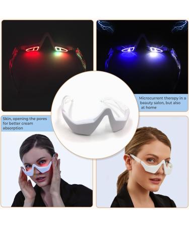 Heated 3D Eye Wrinkle Massager | Microcurrent Red Light Therapy for Puffiness & Dark Circles | Rechargeable Foldable Eyecare Glasses with 3 Modes - Buy Online on GoSupps.com