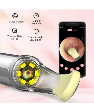 Ear Wax Removal Kit with Camera and WiFi Otoscope - 6 LED Ear Cleaner for Earwax Removal and Acne Squeezing (Black) - Buy Online on GoSupps.com