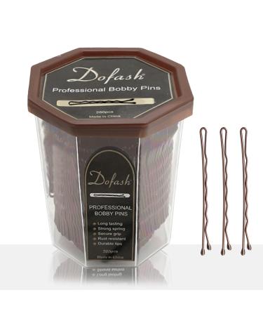 Dofash Professional hairpins 5 cm large packaging in Octogan container for women's hairstyling brown 260 pieces 260 pieces brown