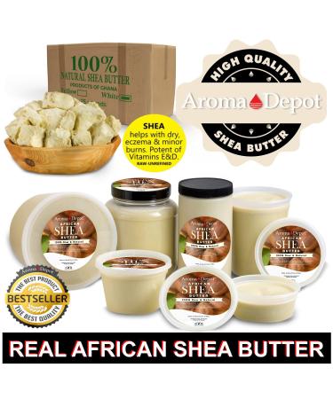Raw African Shea Butter 1 lb - Natural Unrefined Moisturizer for Dry Skin | Grade A Ivory/White & Black Soap Bar | Ideal for Body Hair & Face - Buy Online on GoSupps.com