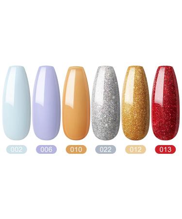 COSCELIA Dip Powder Set - 6 Premium Colors (Yellow Red Silver Gold) - 10g Each - Perfect for Professional Nail Art | Fast International Shipping - Buy Online on GoSupps.com