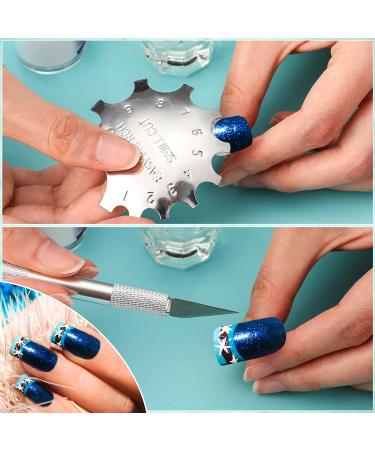 French Nail Trimmer Set - Stainless Steel Cutter with 5 Spare Blades for Acrylic Nails - DIY Manicure Tool with 2 Handles - Silver - Buy Online on GoSupps.com