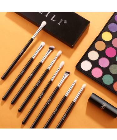 Eye Makeup Brushes Eye Blending Brush Eye Makeup Brush Set for Eyes Eyeliner Blend Professional Makeup Brushes Set of Natural Goat Hair 8 Pieces Silver - Buy Online on GoSupps.com