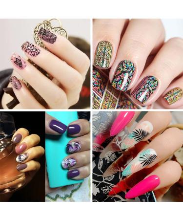 Nail Art Stamping Plates Set - Panda Unicorn & Flower Designs - Silicone Manicure Tools with Scraper | Style D03 - Shop Internationally! - Buy Online on GoSupps.com