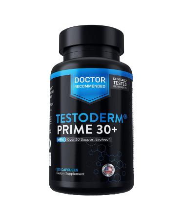 Testoderm Men Over 30 Power UP - Hair Thinning Low Manhood Energy Doctor endorsed Comprehensive Support for Vitality Manhood Hair Support Focus All While combating Negative DHT Effects
