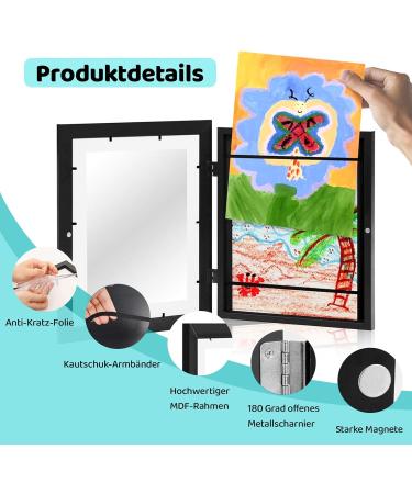 Apomkjoe A4 Children s Drawing Picture Frame Set - Foldable Solid Wood & Front Opening - Ideal for Schools & Homes - Buy Online on GoSupps.com