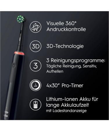 Buy Oral-B Pro 3 3000 Pure Clean Black Jas22 Best International Shipping & Discounts - Buy Online on GoSupps.com
