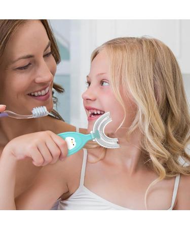 Kids U-Shaped Silicone Toothbrush for Ages 2-12 | 360 Whole Tooth Coverage | Children's Teeth Care | Blue-1pc - Buy Online on GoSupps.com