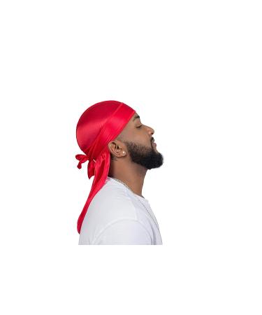 ForceWave 4-Piece Silky Durags and Wave Cap Pack for Men - Satin Du-Rag Set in Blue, Red, Black - Buy Online on GoSupps.com