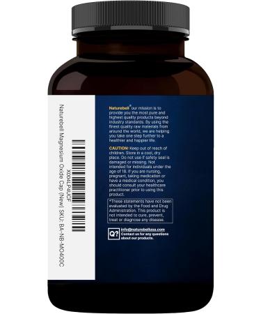 Magnesium Oxide 400mg 400 Capsules | High Purity Elemental Form Extra Strength Essential Mineral Supplements for Muscle Digestion Bone & Heart Support Non-GMO & No Gluten - Buy Online on GoSupps.com