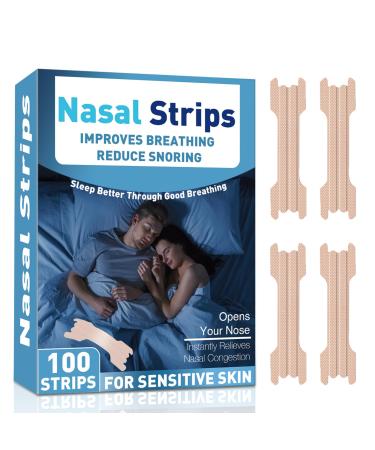 iTecFreely Nasal Strips Advanced Gently & Ease Breathing Nasal Strips for Snoring Improve Sleep Quality Snoring Solution