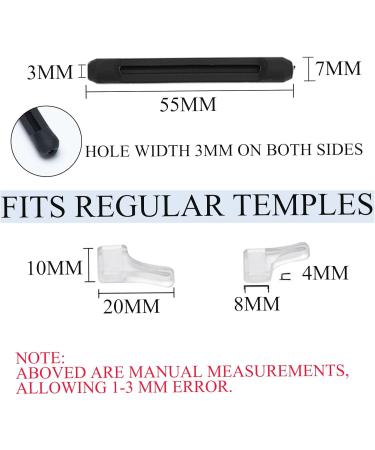 Shop KASESSS 20 Pairs Silicone Glasses Brick Covers - Anti-Slip Comfort Accessories (Black & Transparent) - Buy Online on GoSupps.com