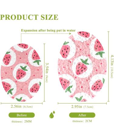3-Pack Cleaning Kitchen Sponges Oval Seamless Strawberry Kitchen Cellulose Dishwashing Wood Pulp Cotton - Buy Online on GoSupps.com
