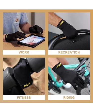 Compression Gloves for Pain Relief | Copper Infused Arthritis Gloves for Women & Men | Full Finger Supportive Therapy Gloves - Large - Buy Online on GoSupps.com