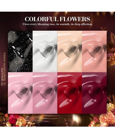 ROSALIND 8PCS Nude Pink Gel Nail Polish Set - Long Lasting Solid and Glitter Red, White, and Light Pink Colors - Gel Collection for Manicure - Buy Online on GoSupps.com