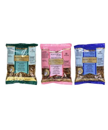 Tinkyada Gluten-Free Brown Rice Pasta 3 Shapes Variety Bundle 1 Each: Fusilli Vegetable Rotini and Shells (12-16 Ounces)