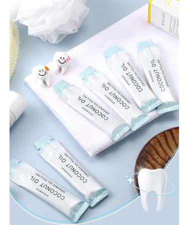 Loopeer 50 Pcs Organic Oil Pulling Travel Sachets Coconut Peppermint Oil Pulling Coconut Oil Pulling for Teeth Coconut Mouthwash for Teeth Whitening and Healthy Teeth - Buy Online on GoSupps.com