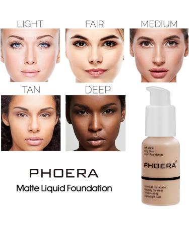 PHOERA Fond de teint PHOERA correcteur liquide dissimulation l g re couverture naturelle PHOERA maquillage de fond de teint pour femmes (101 Porcelain+101#LIGHT) - Buy Online on GoSupps.com