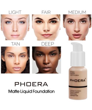 PHOERA Foundation & 6 Pcs Matte Liquid Lipstick Set - Long-Lasting Full Coverage | International Shipping - Buy Online on GoSupps.com