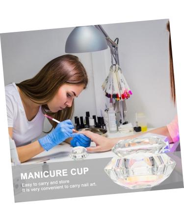 Ipetboom Nail Art Acrylic Bowl Nail Art Crystal Cup Nail Removal White Crystal Quartet Nail Art Liquid Cup - Buy Online on GoSupps.com