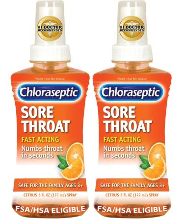 Chloraseptic Sore Throat Spray Citrus 6 fl oz 1 Bottle (Pack of 2)