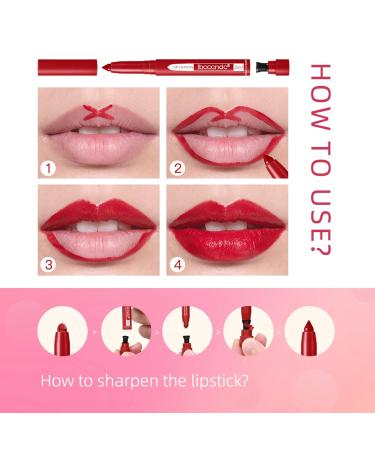 Erinde 3PCS Matte Lipstick & Lip Liner Set - Waterproof Long-Lasting Crayon Makeup Warm Red Brown Shades #07 #08 #09 - Buy Online on GoSupps.com