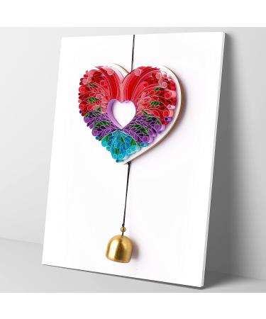 Quilling Paper Filigree Painting Kit for Adults - Heart Wind Chime DIY Craft Wall Decoration - Best Gift Set with Painting and Tools Kit - Buy Online on GoSupps.com