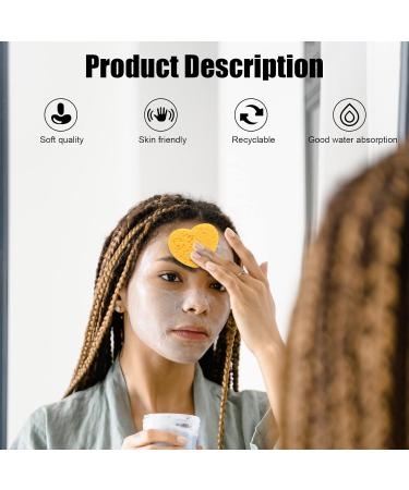 50-Count Compressed Natural Facial Sponges - Reusable Exfoliating and Makeup Removal Sponge Set with Storage Jar - Yellow - Buy Online on GoSupps.com