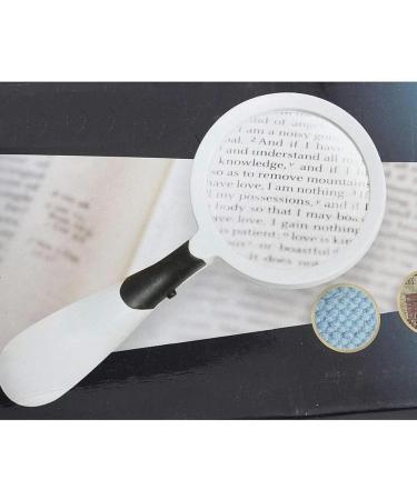 Portable Magnifier 3 Times Handheld with LED Light Reading Black and White Handle Glass Material Full of Stars - Buy Online on GoSupps.com