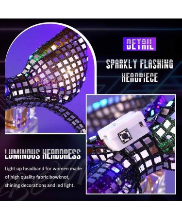 Fashband Light Up Headbands LED Bow Sequin Headband Sparkly Hair Hoop Party Festival Carnival Hair Accessories for Women - Buy Online on GoSupps.com
