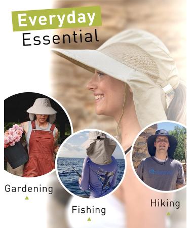 UPF 50+ Waterproof Nylon Wide Brim Fishing Hat with Neck Flap - Pink - Buy Online on GoSupps.com