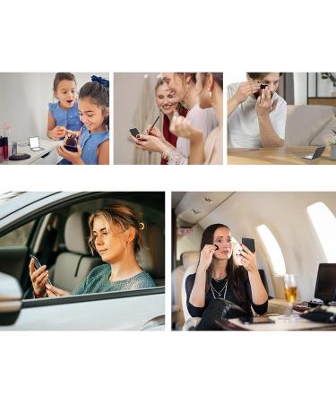YTLX Compact Makeup Mirror 1x/2x Magnifying Foldable Cosmetic Mirror - Portable Black Vanity Mirror for Men and Women - Buy Online on GoSupps.com