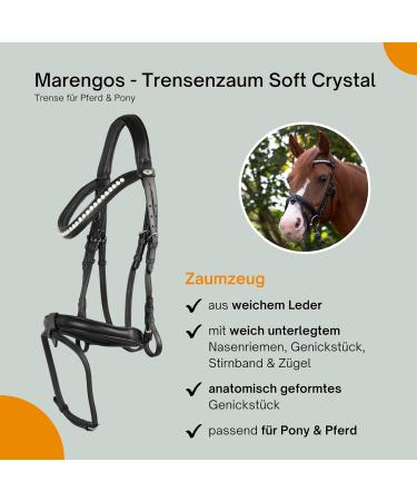 Marengos Soft Crystal Bridle for Horses & Ponies | Anatomical Leather Breeches | Premium Black Horse Accessories - Buy Online on GoSupps.com