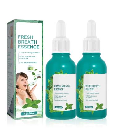 2pcs Bad Breath Treatment for Adults Bad Breath Eliminating Serum Bad Breath Eliminating Serum Treatment Mint Purify Odor Herbal Extract Mild Portable Mouth Smell Removing Drop