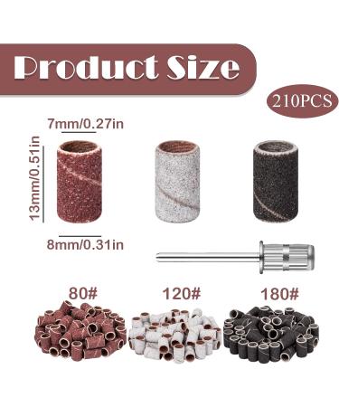210 Pcs Sanding Bands For Nail Drill Sanding Bands 80# 120# 180# Multi-Colored Nail Drill Sanding Bands With Boxed Nail Sanding Bands Removing Acrylic Gel for Manicures & Pedicure - Buy Online on GoSupps.com