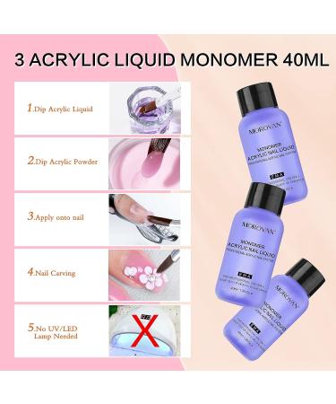 Morovan Acrylic Nail Kit - 12 Colors Glitter Powder & Monomer Liquid Set for 3D Manicure DIY | Nail Art Decoration Set for Beginners - Buy Online on GoSupps.com