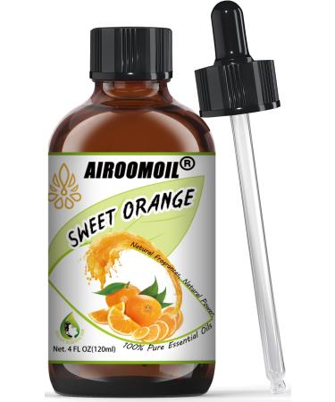Pure Sweet Orange Essential Oil - Citrus Aromatherapy for Fresh Fragrance Diffuser Skin & Body Care Fall Christmas Natural Plant Scents 4 Fl Oz