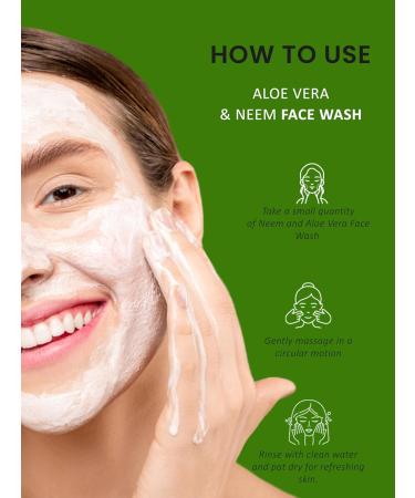 Neem & Aloe Vera Face Wash Gel - Exfoliating Paraben & Sulphate Free | Acne Prevention for All Skin Types | The Wellness Shop (100ml - Buy Online on GoSupps.com