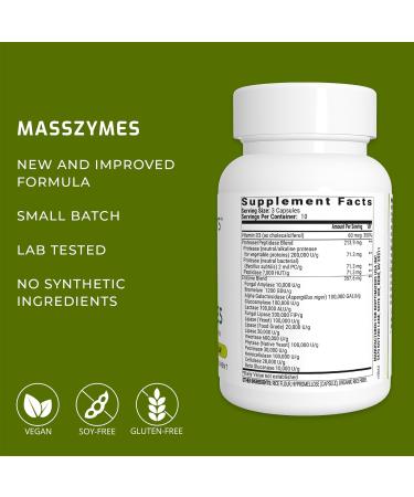 BiOptimizers MassZymes 3.0 - Powerful Digestive Enzyme Supplement with AstraZyme | 30 Capsules - Buy Online on GoSupps.com