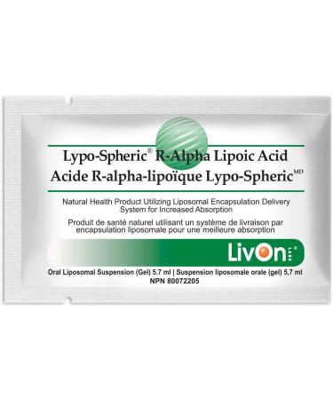 Lypo-Spheric R-Alpha Lipoic Acid - 30 Packets 226 mg R-ALA Per Packet - Liposome Encapsulated for Maximum Bioavailability - 100% Non-GMO - Buy Online on GoSupps.com