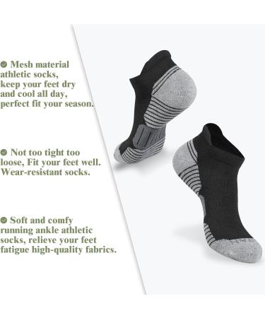 COOVAN Mens Ankle Athletic Socks - 6 Pack Light Grey | Cushioned & Breathable Low Cut Tab Socks - Buy Online on GoSupps.com