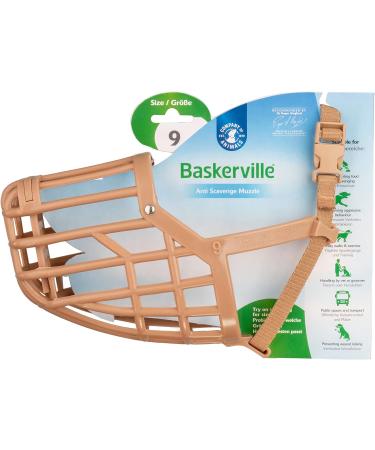 Baskerville Anti-Poison Bait Muzzle for Large Dogs - Size 9 | Pant & Drink Comfort Bite Protection Padded Nose Strap - Buy Online on GoSupps.com
