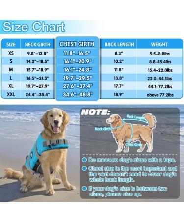 Emust Dog Life Preserver - High Buoyancy Flotation Vest for Small Medium & Large Dogs - New Solid Blue - Buy Online on GoSupps.com