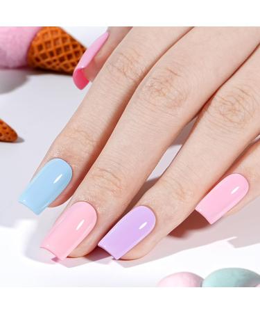 AILLSA Pastel Pink Gel Nail Polish Set Lavender Purple Lilac Orange Macaron Gel Polish with Base and Top Coat Long Lasting All Season Color Soak Off U V L ED Manicure Art Salon DIY at Home 7Pcs 8ML Pink Macaron - Buy Online on GoSupps.com