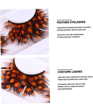 2 Pairs False Eyelashes Fake Eyelashe Spotted False Eyelashes False Eye Lashes Orange Party Lashes Costume Lashes Nativity Costumes Synthetic Eye Lashes Halloween Extend 5x3cm Orange - Buy Online on GoSupps.com