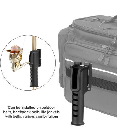 Fusiontec Waist Belt Rod Holder - Portable Fishing Rod Holder for Outdoor | Lightweight and Durable | Black | 20x7x7cm - Buy Online on GoSupps.com