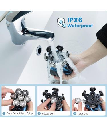 Bald Head Shavers for Men Kidopp 6 IN 1 Electric Shaver for Men Wet and Dry Head Shavers for Men 7D Mens Shaver with LED Display Waterproof USB Rechargeable Christmas Gift for Men - Buy Online on GoSupps.com