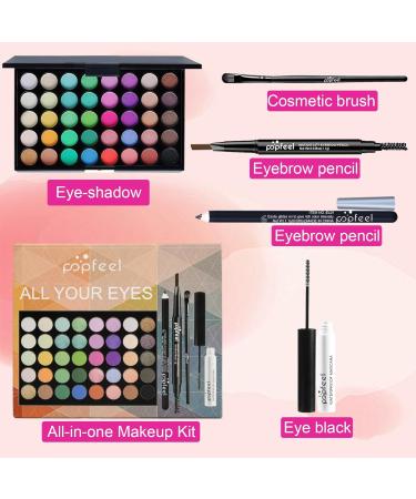All-in-one Makeup Gift Set Full Makeup Kit with 40 Colors Eyeshadow Palette Brushes Mascara Eyeliner Eye Makeup Bundle Make up Starter Set for Women Girls Ladies Beauty Cosmetic - Buy Online on GoSupps.com